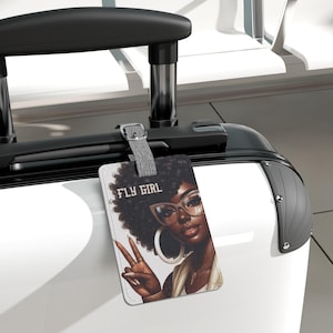 Melanated Gifts Black Girl Magic Luggage Tag Afro Boricua Luggage Tag travel accessories Black woman passport holder and luggage tag set