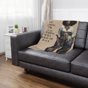 Personalized Black Girl Magic Minky Blanket Blanket Black Owned Shop Gift for Girlfriend Affirmations Black Girl Daughter Gift for Her