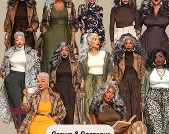 Beautiful Black Girl PNG Transparent African American Clipart of Senior Black Women Mature Clipart Grandma Great Grandma Older Black Woman