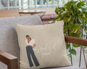 Black Girl Art throw pillow, African American pillow, decorative pillow, Black girl magic home decor, gifts for women, Black owned shops