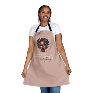 Afro Black Girl Cooking Apron African American Gifts for Black Women Melanin Kitchen Accessories Gifts for Chefs Sister in Law Birthday Gift