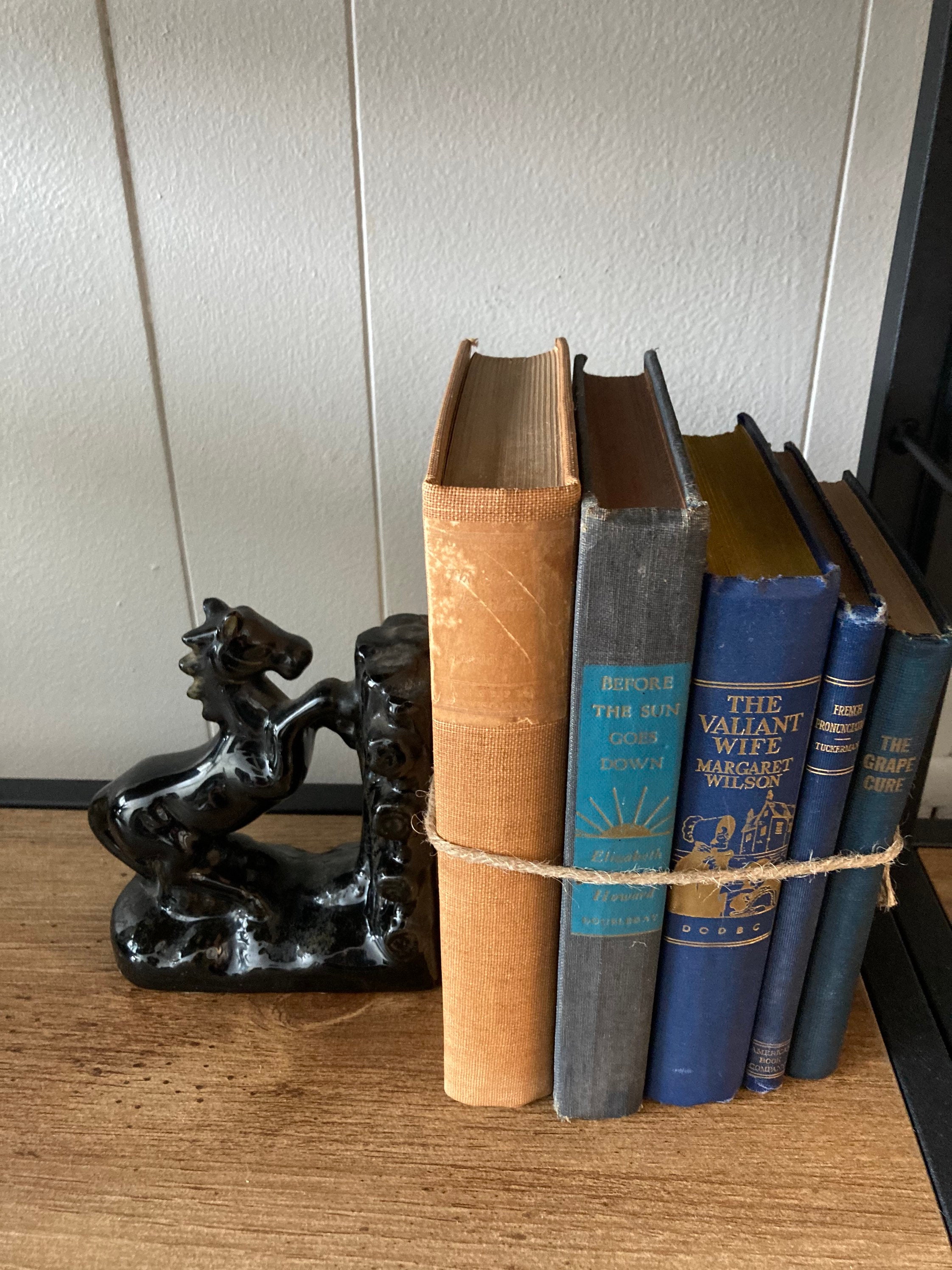 Vintage Decorative Book Bundle Shelf Decor Display Staging Etsy