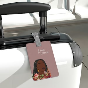 Black Girl Luggage Tag Natural Hair Luggage Tag Black girl travel accessories Gifts for Black women passport holder and luggage tag set