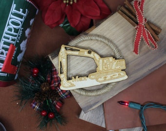 Equipment Ornament - Personalize with Name, gift or Christmas gift, Excavator Ornament