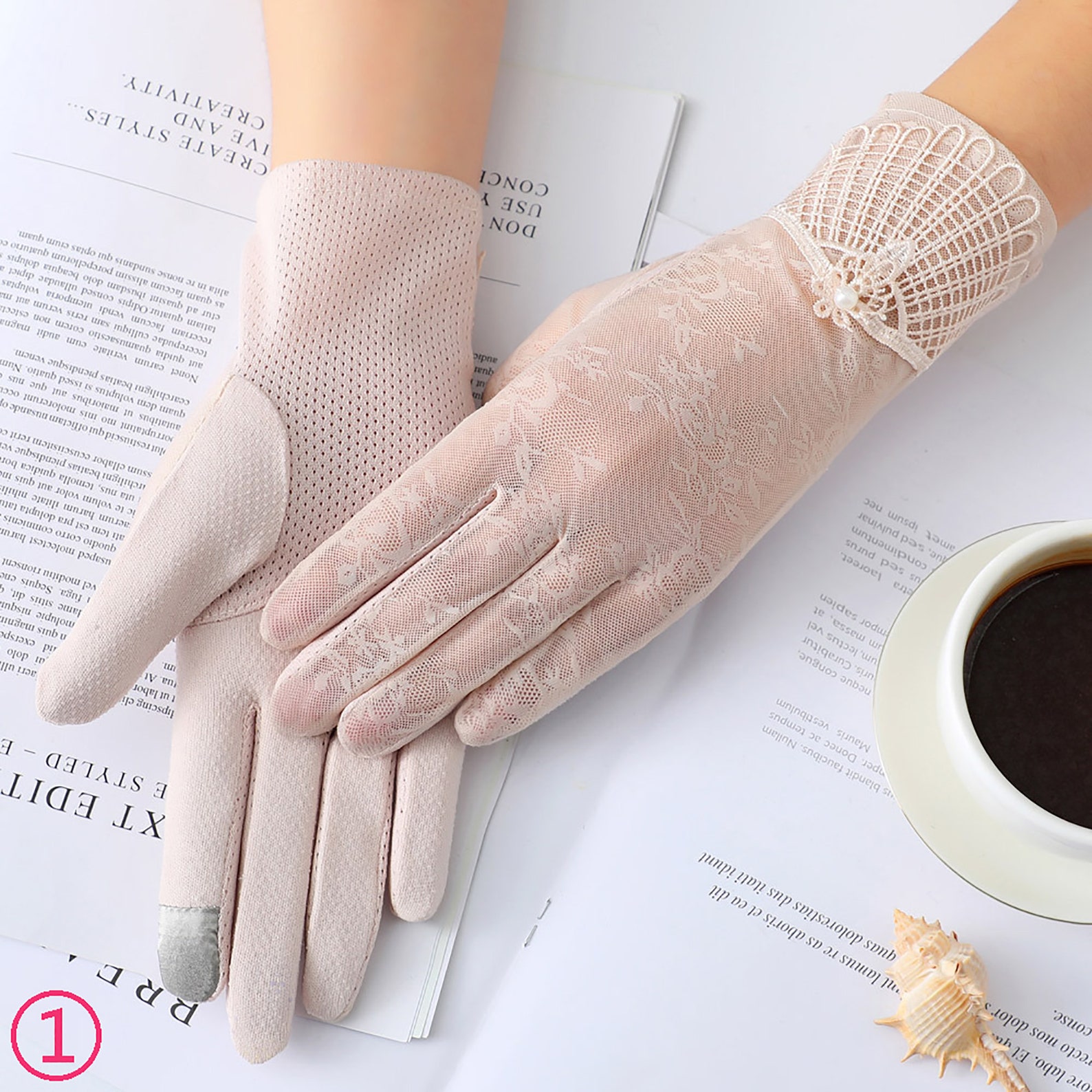 Lace Gloves Women's Lace Sunscreen Driving Gloves Cotton Etsy