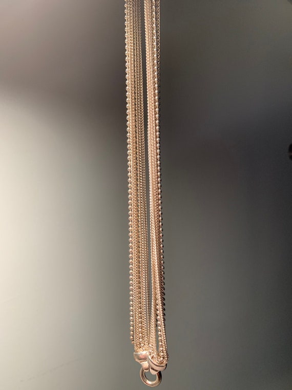 Unique sterling silver multi-strand layered neckla