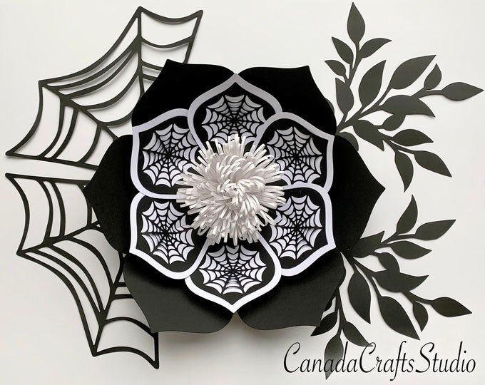 SVG Halloween Paper Flowers Svg Spider Web - Etsy