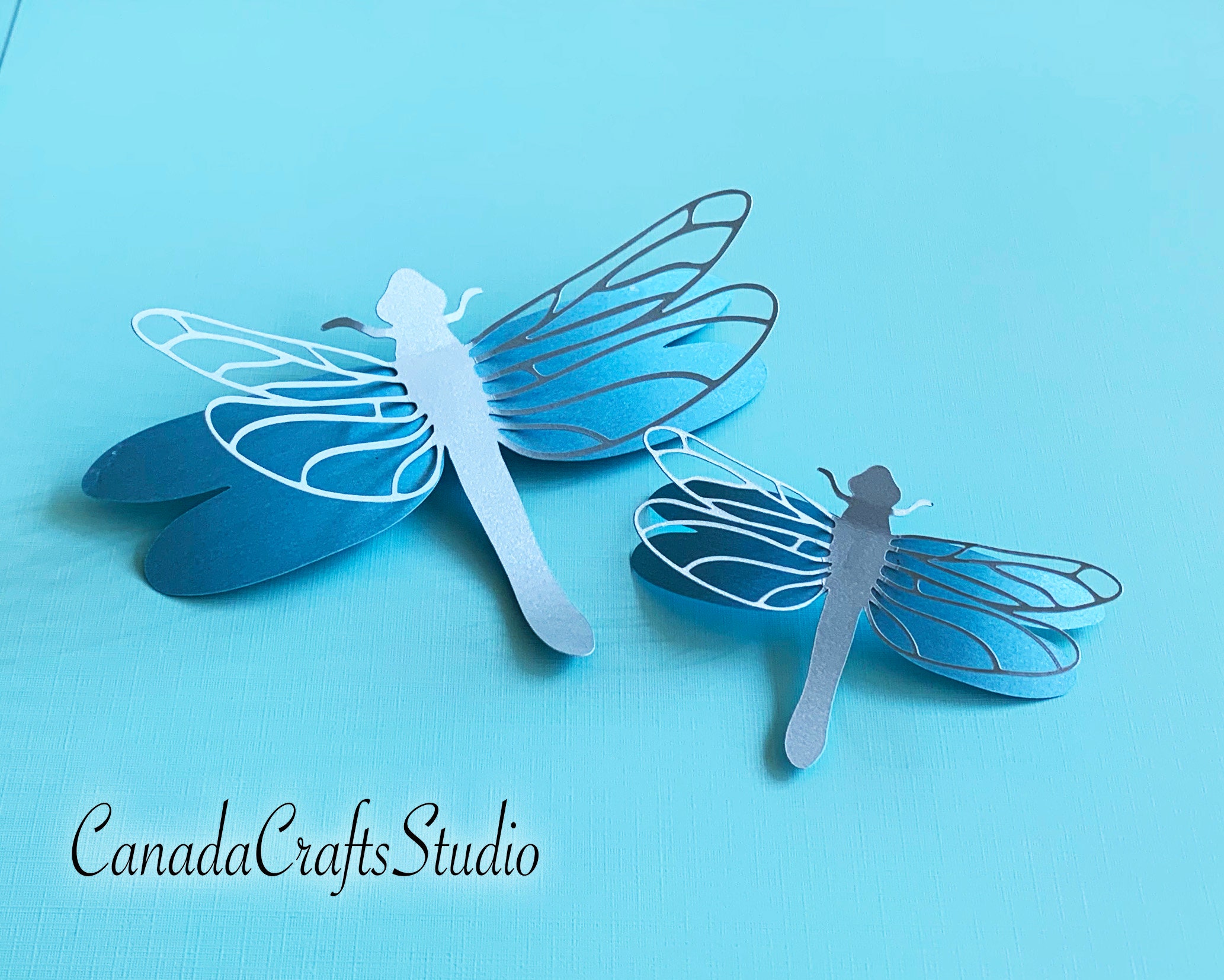 4x Large Dragonfly 3D home decoration with magnetic fixing 4 colours 