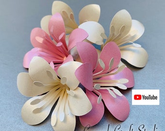 SVG/DXF/PDF  Paper flower Template Lily + Video Tutorial