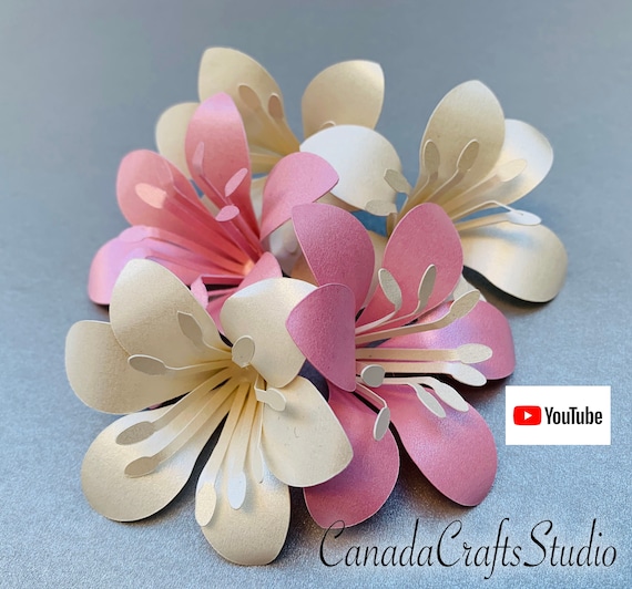 SVG/DXF/PDF Paper Flower Template Lily + Video Tutorial - Etsy