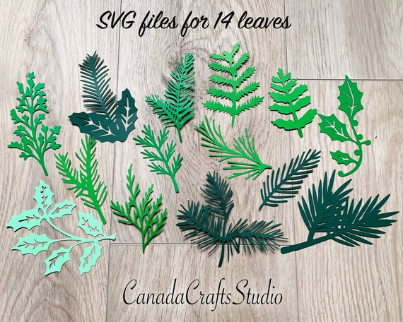 Download Christmas Leaf Svg Pine Leaf Poinsettia Leaf Etsy