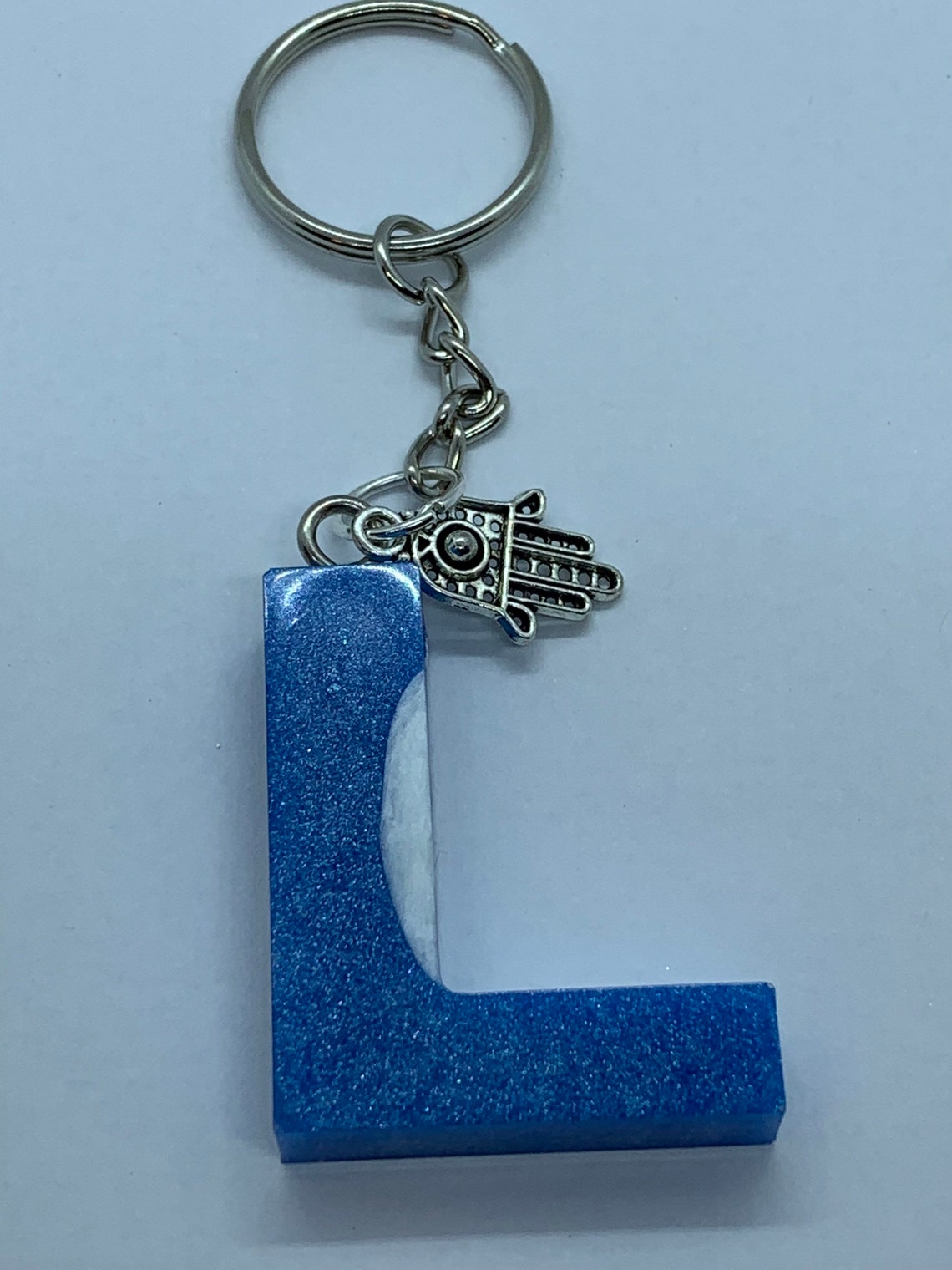Epoxy Resin Keychain Letter L Etsy