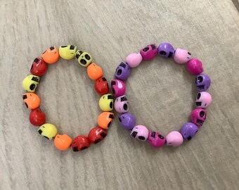Pulseras personalizadas / calavera esqueleto / diferentes estilos y tamaños / Halloween