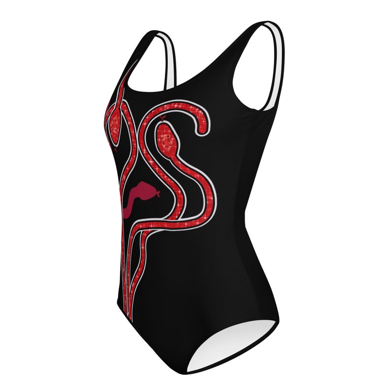 Taylor inspired red snakes concert outfit, Youth Swimsuit, Halloween costume (Not real sparkles, design is printed on)