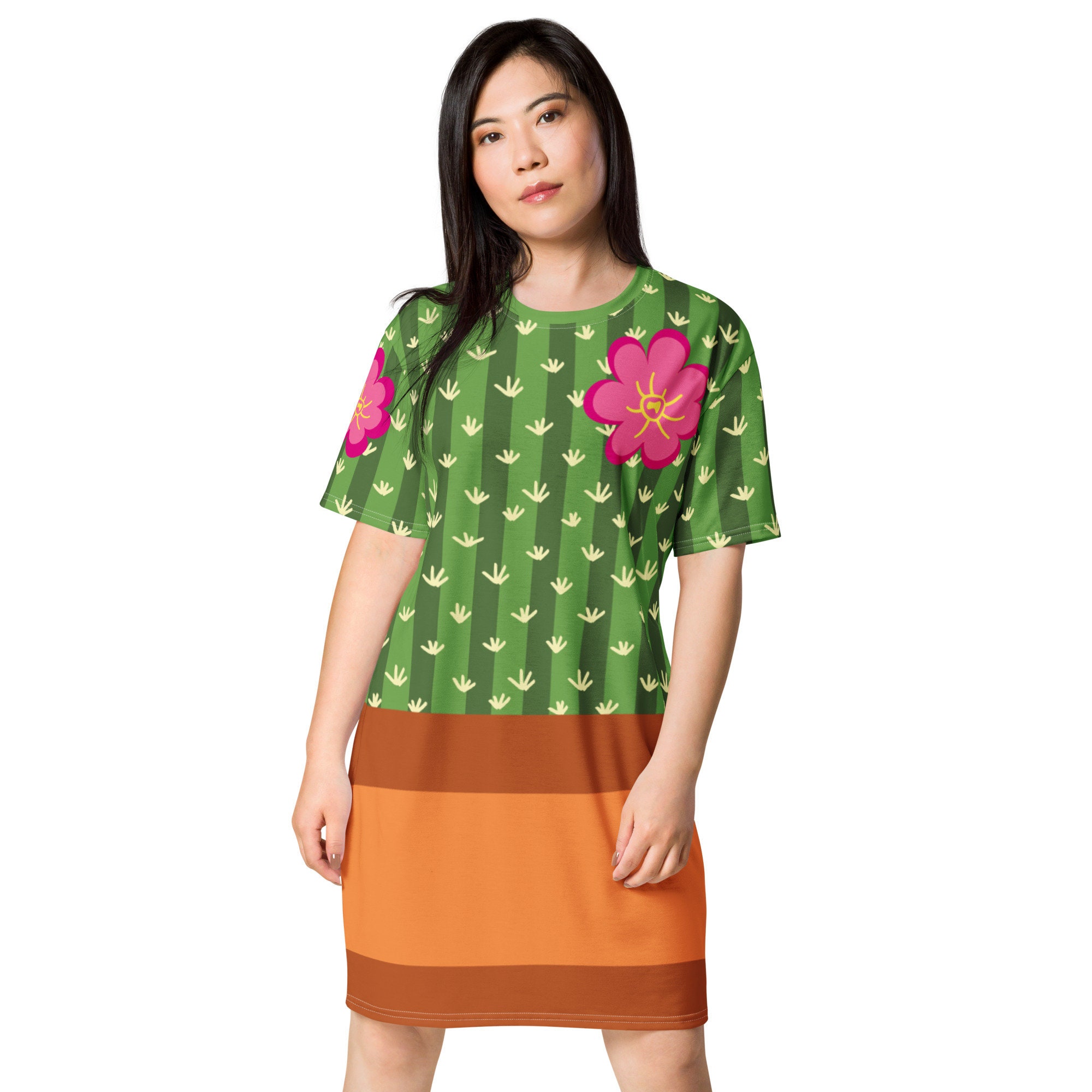 Vestido de camiseta de disfraz de cactus, disfraz de Halloween