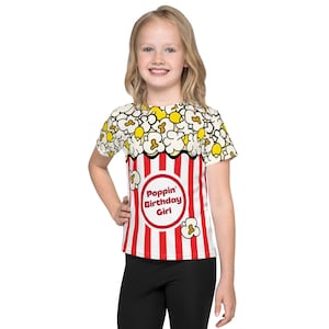 Popcorn birthday shirt, movie night themed birthday party, toddler and little Kids t-shirt