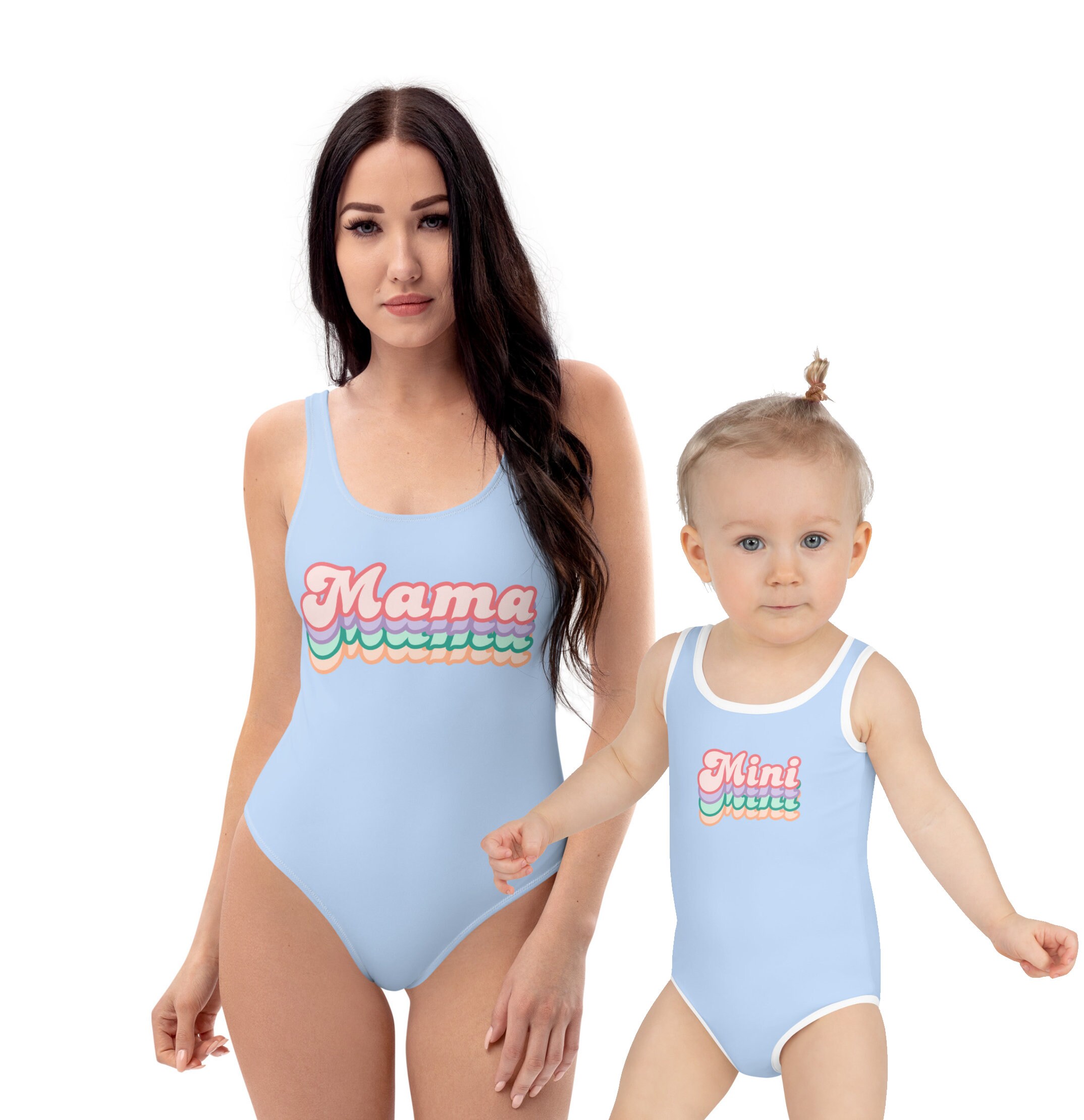 Mom and baby girl swimwear cheap
