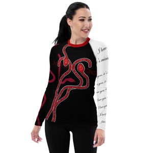 Concertoutfit popster rode slangen, kostuum, rashguard dames (niet echt, ontwerp is gedrukt op stof)