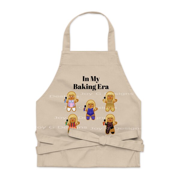 Taylor gingerbread apron, In my baking era, Organic cotton apron, Holiday gift, Christmas gift, Holiday baking