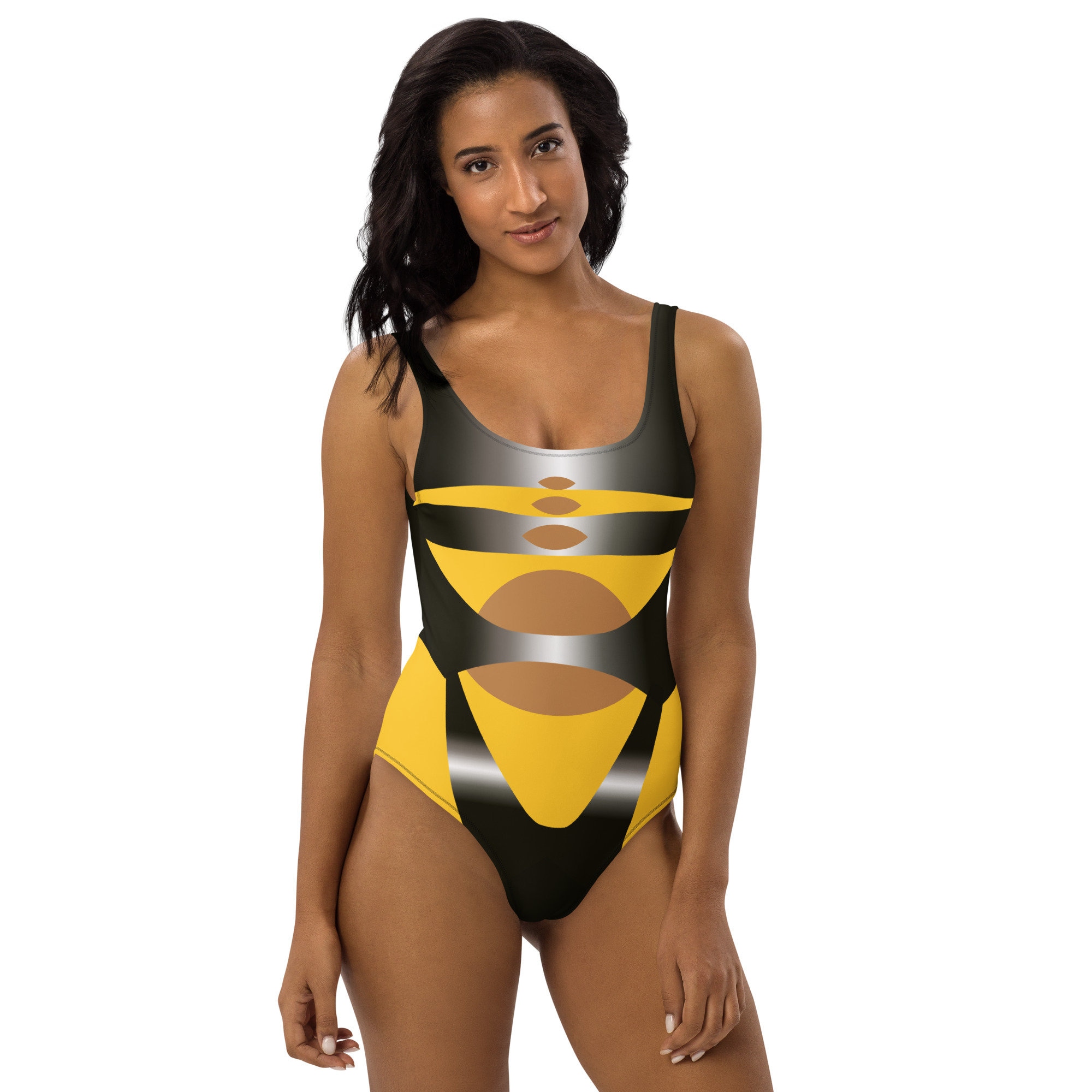 Women Rashguard : Swimsuit one piece Bodysuit Cut Out Long Sleeve