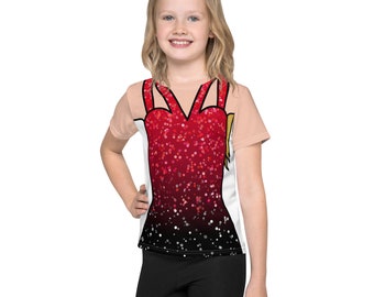 Taylor inspired Red Era Kids crew neck t-shirt, costume shirt, (not real glitter, design is printed onto fabric)