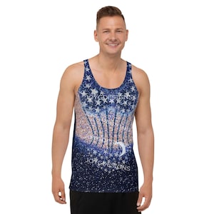 Pop star concert outfit, stars and moon, unisex tank top (NOT real sparkles or sequins, design is print only)