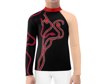 Taylor inspired red snake concert outfit for kids, Halloween costume for kids Rash Guard (not real sparkles, design is printed on fabric)