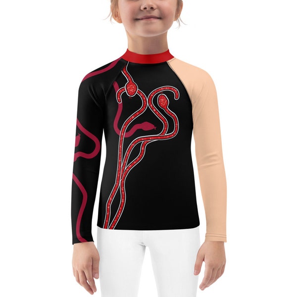 Taylor inspired red snake concert outfit for kids, Halloween costume for kids Rash Guard (not real sparkles, design is printed on fabric)