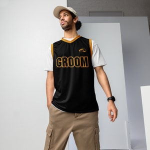 Bachelor party basketball jersey, custom groom shirt, gift for him, Recycled unisex basketball jersey
