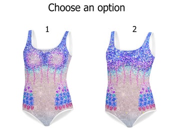 Taylor inspired Concert outfit for girls, printed on jewels, bejeweled, pink blue Swimsuit, Halloween costume (not real sparkles or jewels)