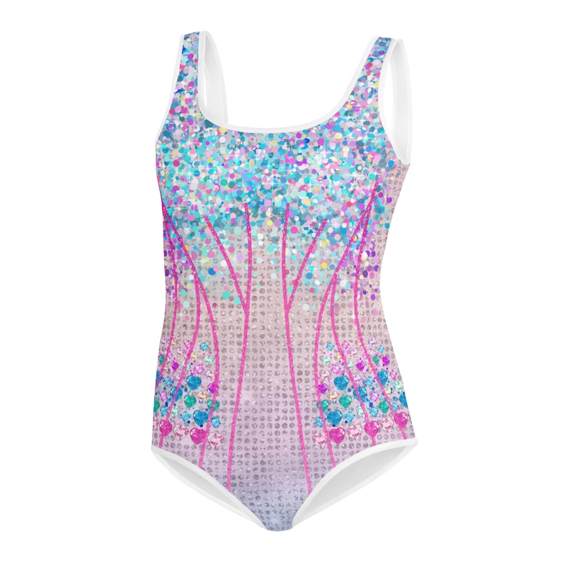 Taylor inspired concert outfit for girls, Youth Swimsuit, Halloween costume, not real sparkles, jewels or sequins, design is printed on image 3