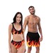 Couples Matching Swimsuits, Women's bikini, Men's Swimsuit trunks Fire Flames, pool party outfit 2022, wedding gift, Men's women's swimsuits 