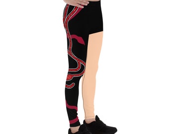 Men's Taylor inspired red snakes concert outfit, Men's Leggings, Halloween costume (not real sparkles, design is printed onto fabric)