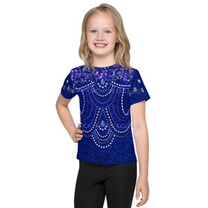 Pop star Kids Taylor Inspired blue concert outfit, costume (Not real sequins or jewels, design is printed on fabric)