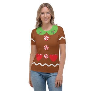 T-shirt Costume de pain d&#39;épice, Costume de Noël pour femme, Costume d&#39;Halloween