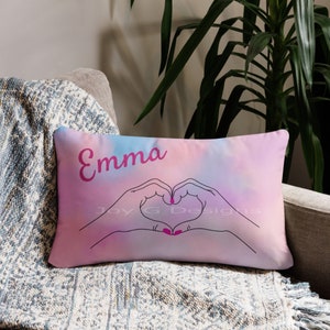 Heart Hands Pillow Case, Personalized gift, cute pop star dolls, 20x12 inches (pillow case only)