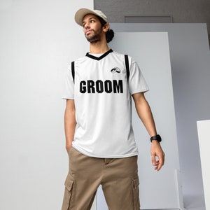 Bachelor party jersey, custom groom gift, Recycled unisex basketball jersey