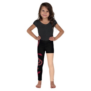 Pop star Kid&#39;s  red snake Leggings, concert outfit, Halloween costume, (Not real sparkles, printed on fabric)