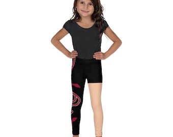 Pop star Kid&#39;s  red snake Leggings, concert outfit, Halloween costume, (Not real sparkles, printed on fabric)