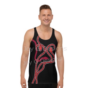 Pop-Star rote Schlange Konzert-Outfit, Unisex Tank Top (funkelt nicht wirklich, Design ist auf Stoff gedruckt)