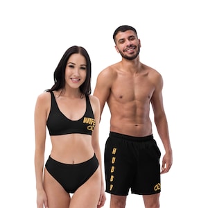 Couples Matching swimsuits Newlyweds, Women&#39;s Wife Bikini, Husband and Wife Swimsuits, Mr. and Mrs., Honeymoon swimsuits trunks and  bikini