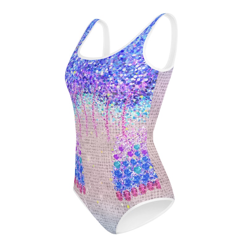 Taylor inspired Concert outfit for girls, printed on jewels, bejeweled, pink blue Swimsuit, Halloween costume not real sparkles or jewels image 5