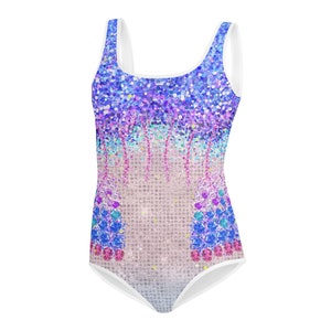 Taylor inspired Concert outfit for girls, printed on jewels, bejeweled, pink blue Swimsuit, Halloween costume not real sparkles or jewels image 3