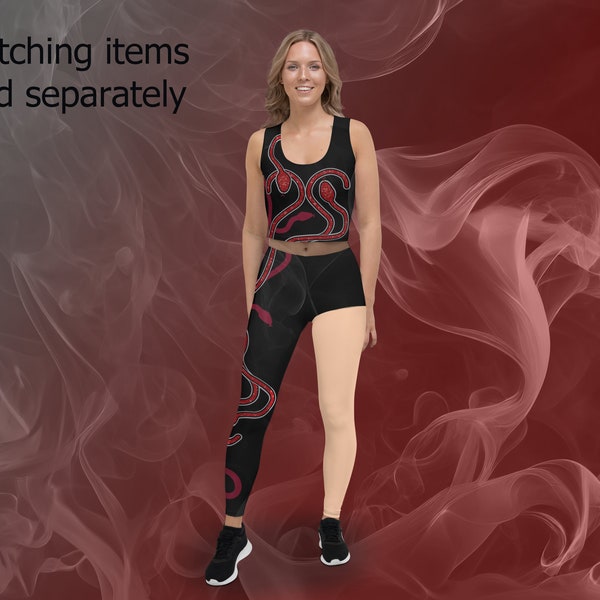 Taylor inspired red snake concert outfit Leggings, Halloween costume (Not real sparkles, design is printed onto fabric)