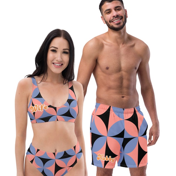Matching Swimsuits for Couples With High Waist Etsy