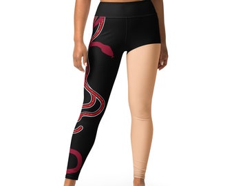 Taylor inspired red snake leggings, high waisted Yoga Leggings (Does not have real sparkles, design is printed onto fabric)