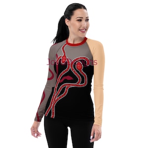 Concerttop popster rode slang, kostuum (geen echte glitters, geen echt mesh-materiaal, ontwerp is op stof gedrukt)