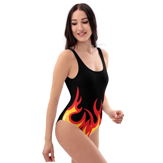 Red bathers one best sale piece