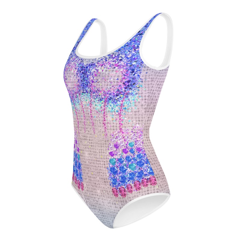 Taylor inspired Concert outfit, girls sizes, pastel, faux jewels, bejeweled, pink purple blue ombre, Swimsuit (not real sparkles or jewels)