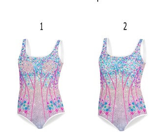 Tenue de concert inspirée de Taylor pour les filles, maillot de bain pour jeunes, costume d'Halloween (pas de vrais étincelles, bijoux ou paillettes, le motif est imprimé)